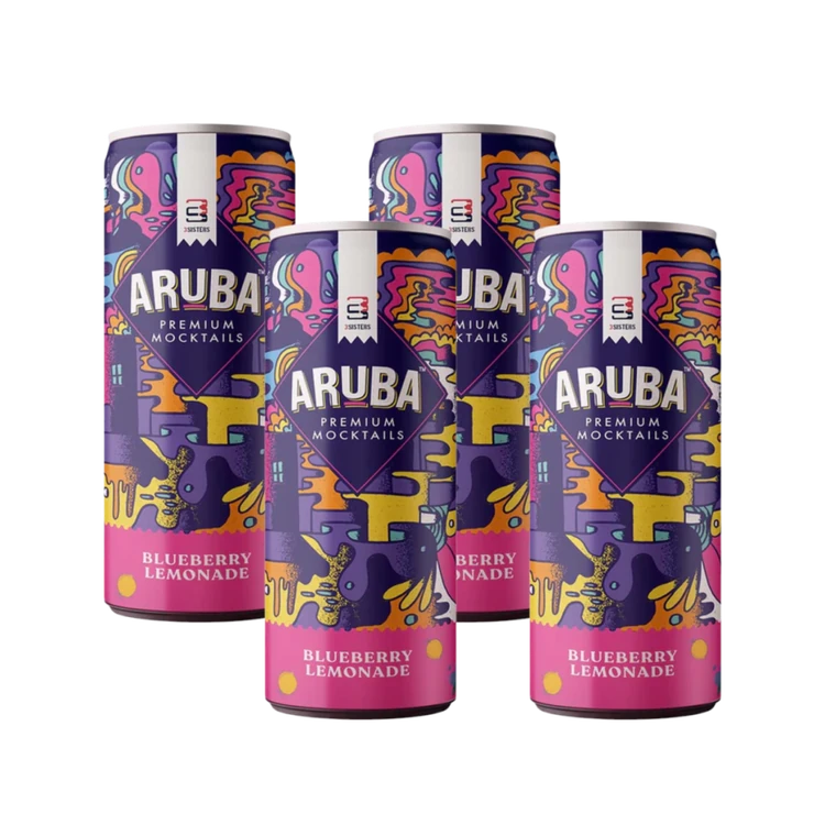 Aruba Premium Mocktail - Blueberry Lemonade (Pack of 4 Cans)