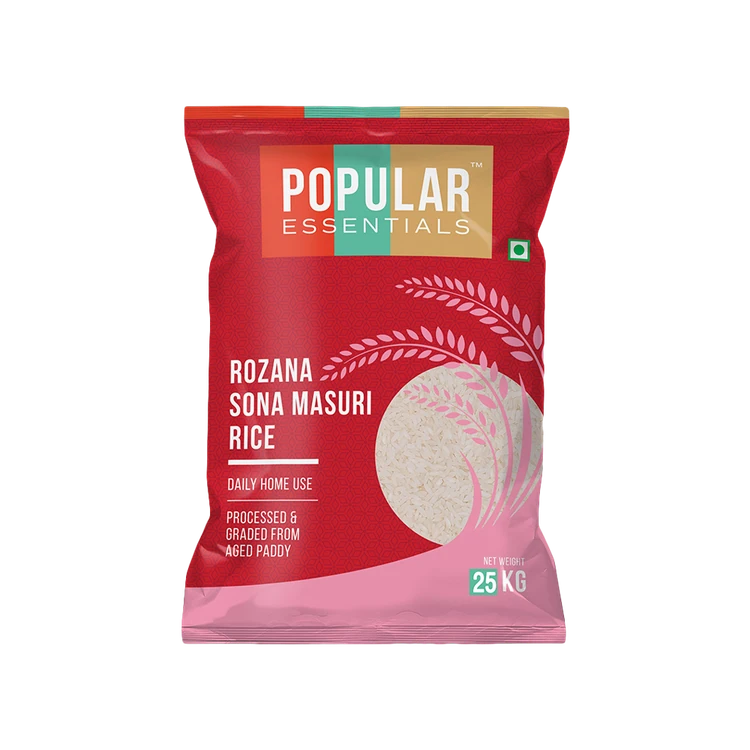 Popular Essentials Rozana Raw Sonamasuri Rice (Short Grain) (Sonamasuri Akki)