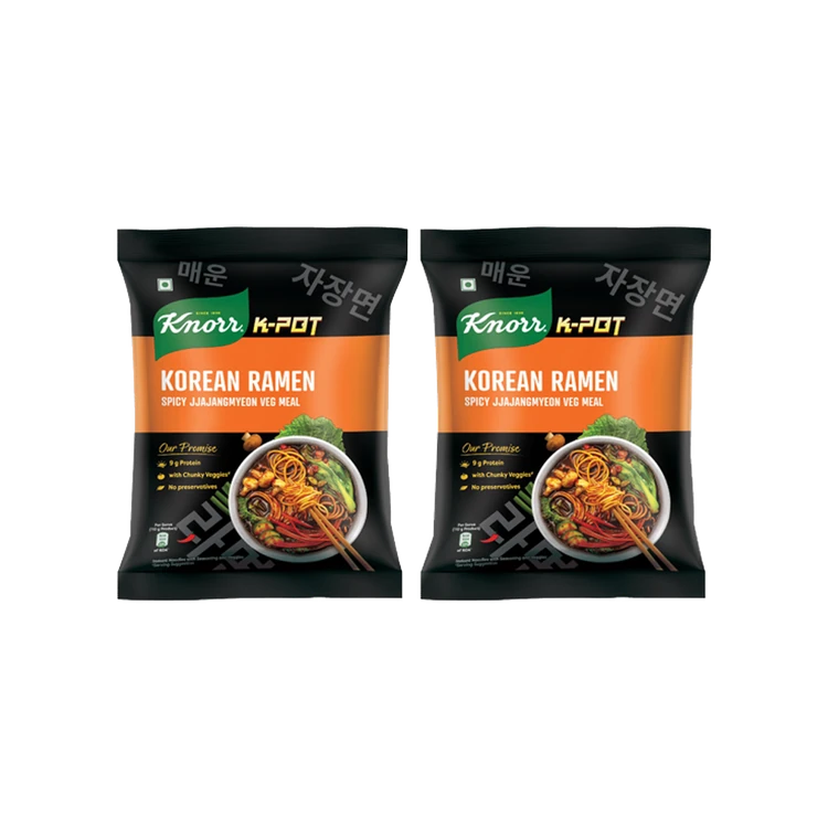 Knorr Korean Ramen Spicy Jjajangmyeon Flavoured Instant Noodles - Pack of 2