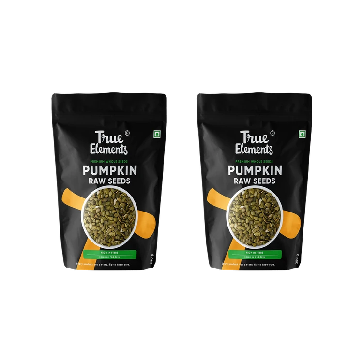 True Elements Raw Pumpkin Seeds (250 g) - Pack of 2 (Kumbalakayi Beeja)