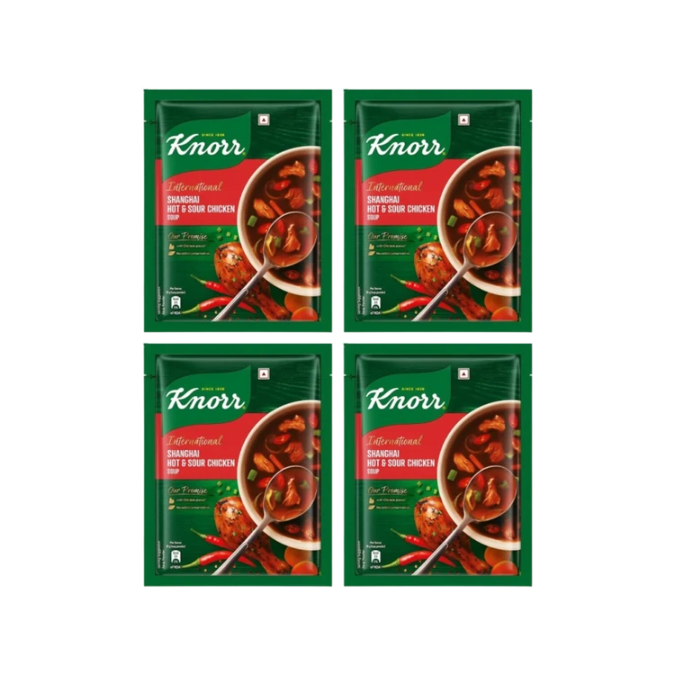 Knorr International Shanghai Hot & Sour Chicken Soup with No Added Preservatives - Pack of 4