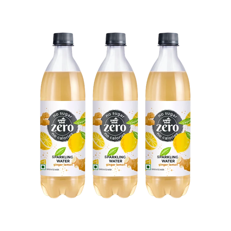 paper boat Zero Sugar Ginger Lemon Sparkling Drink - Pack of 3