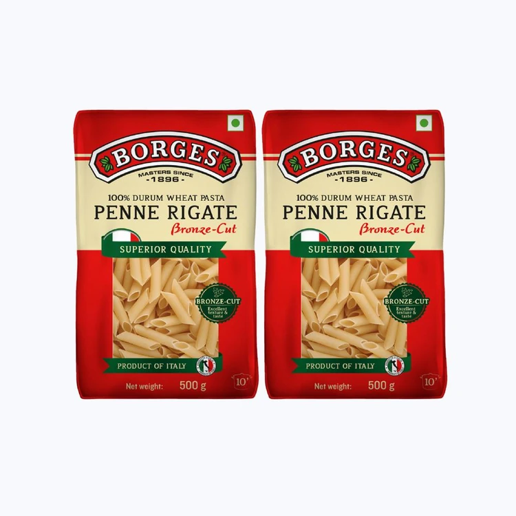 Borges Penne Rigate Durum Wheat Pasta - Pack of 2