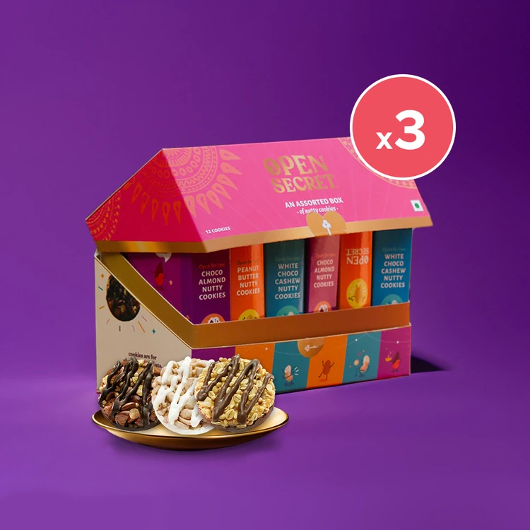 Open Secret Celebration Chocolate Biscuits Gift Pack (Zero Maida) - Pack of 3