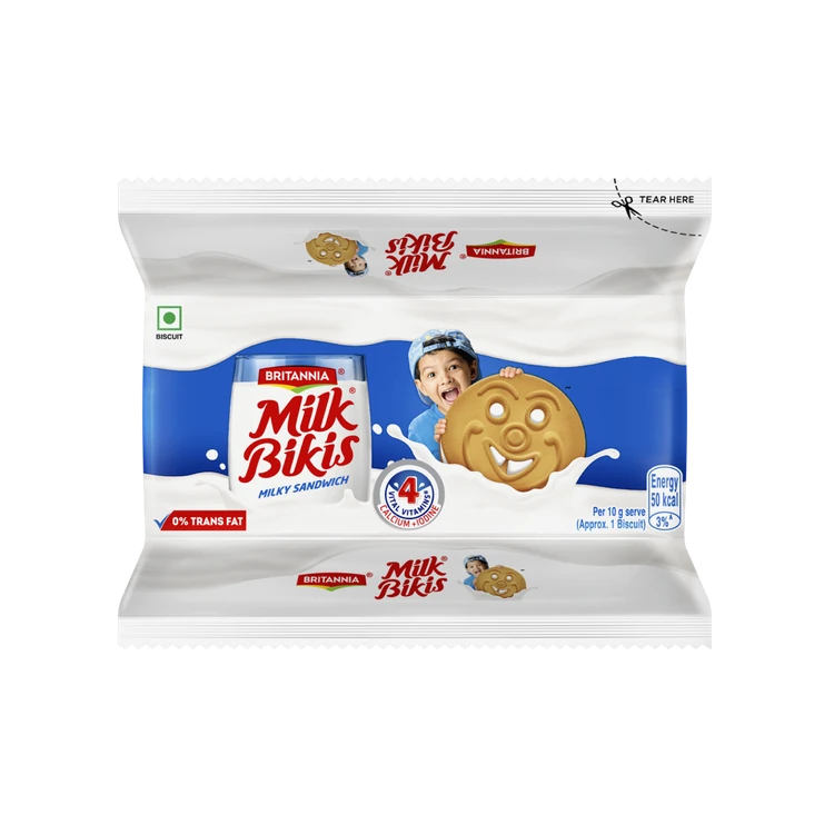 Britannia Milk Bikis Milky Sandwich Creme Biscuits