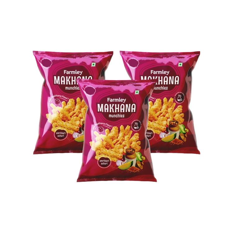 Farmley Makhana Munchies Crisps - Amritsari Achari - Pack of 3