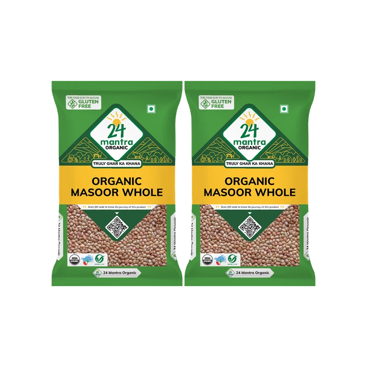 24 Mantra Organic Masoor Sabut - Pack of 2