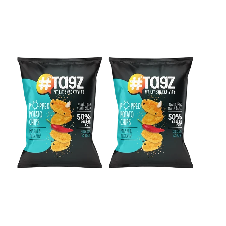 Tagz Masala Trekkin Potato Popped Chips - Pack of 2