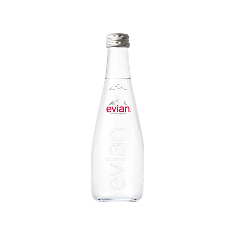 Evian Mineral Water Glass Bottle