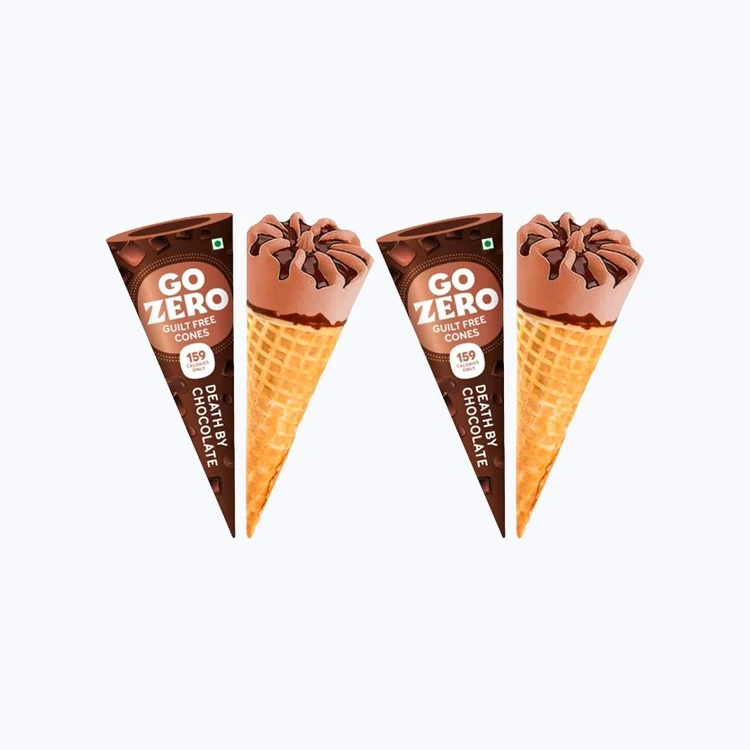 Go Zero Death By Chocolate Low Calorie Guilt Free Ice Cream Cone - Pack of 2
