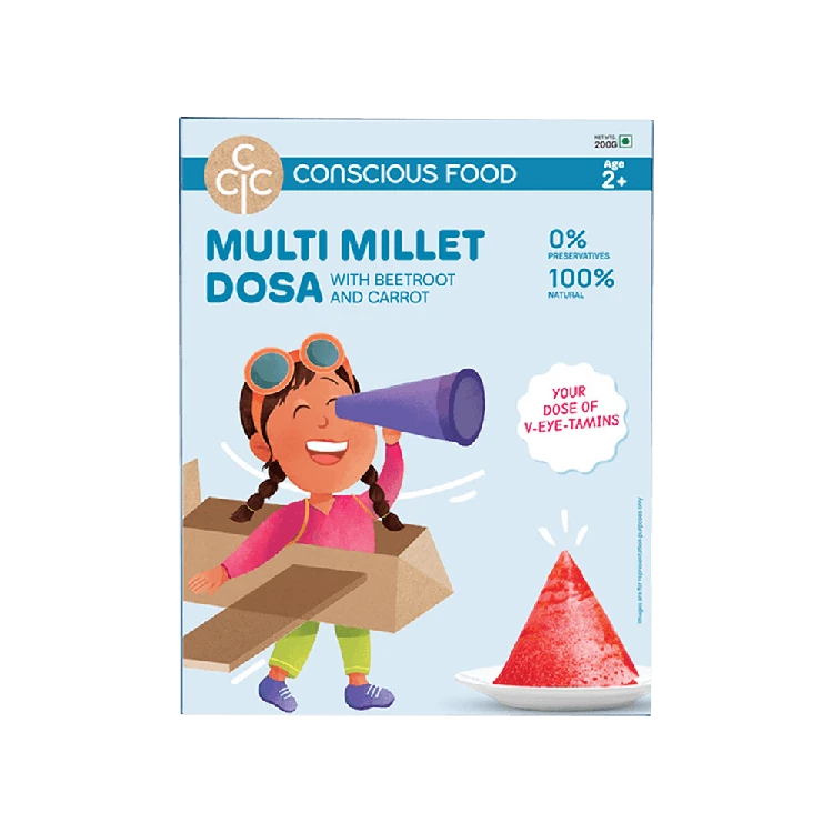 Conscious Food Multi Millet Dosa Mix with Beetroot And Carrot