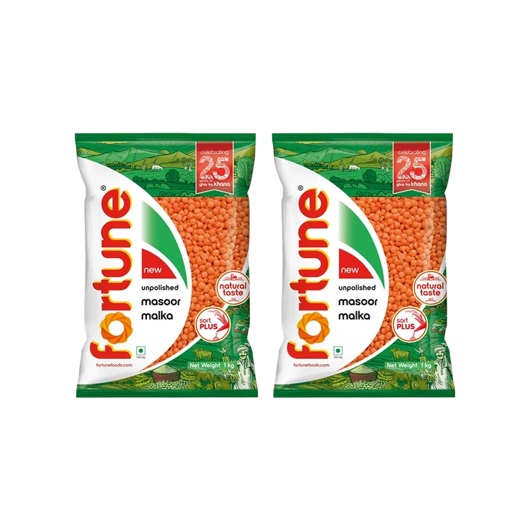 Fortune Malka Masoor Unpolished - Pack of 2 (Malka Masoor Bele)