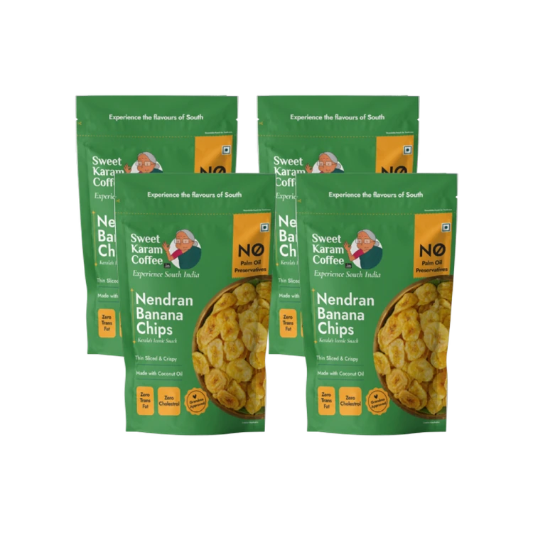 Sweet Karam Coffee Nendran Banana Chips - Pack of 4