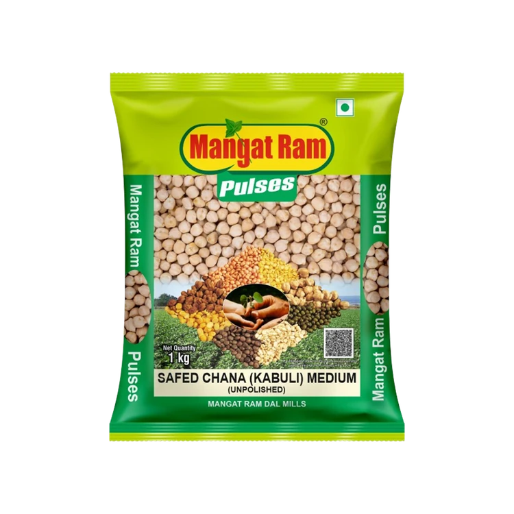 Mangat Ram Unpolished Medium Safed Kabuli Chana