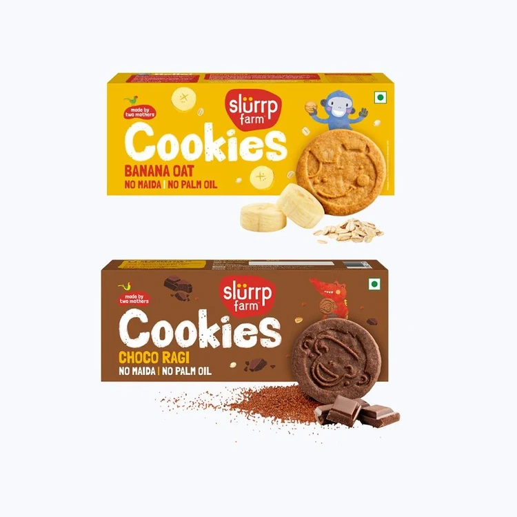 Slurrp Farm Banana Oat Cookies +  Choco Ragi Cookies Combo
