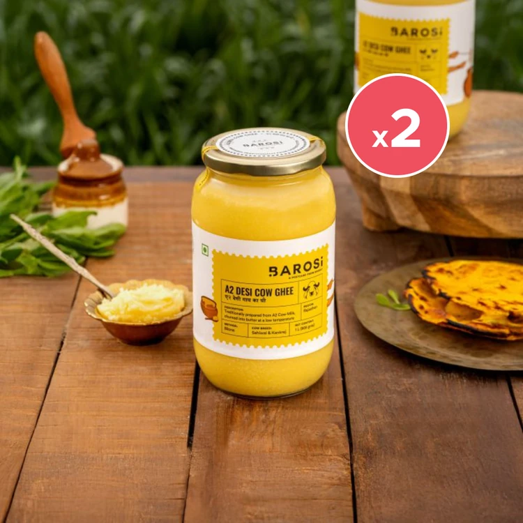 Barosi Desi Cow A2 Ghee - Pack of 2 (A2 Tuppa)