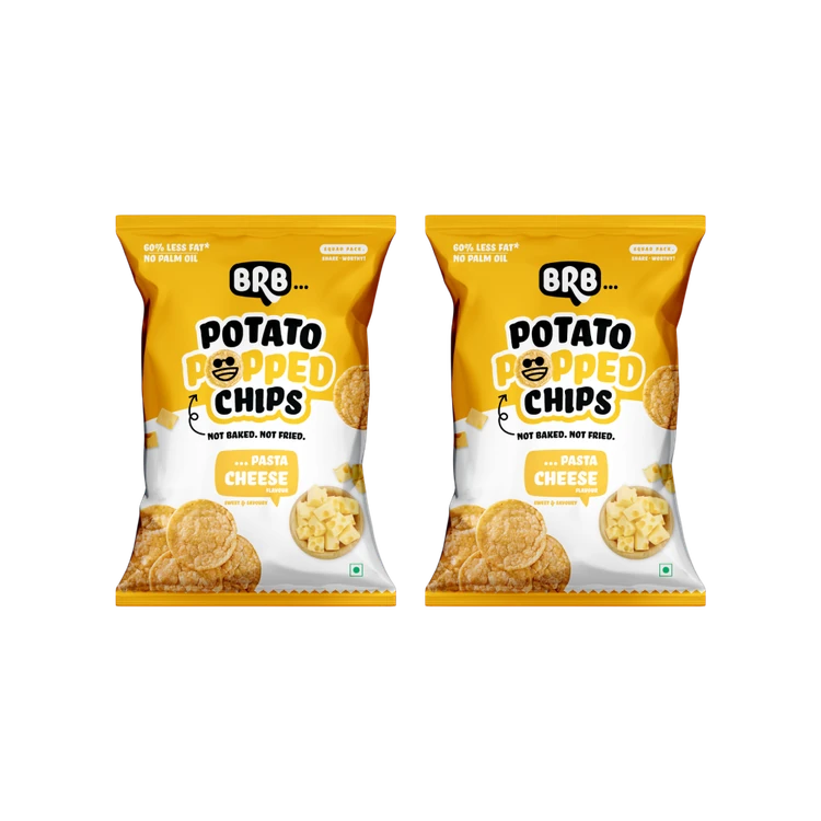 BRB Potato Popped Chips (Pasta Cheese Flavour) - Pack of 2