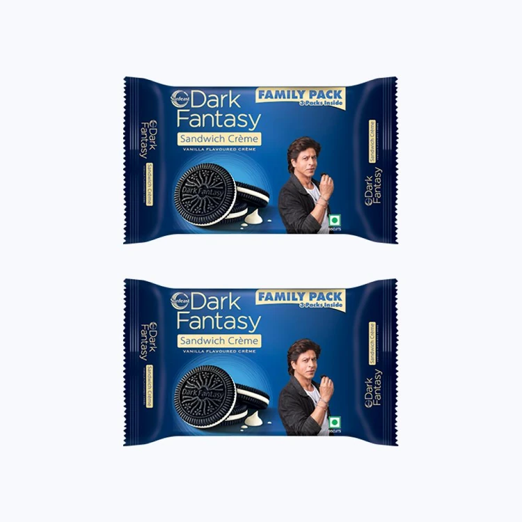 Sunfeast Dark Fantasy Vanilla Sandwich Crème Biscuits - Pack of 2