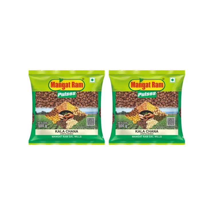 Mangat Ram Unpolished Kala Chana/Brown Chana - Pack of 2 (Kadle Kalu)