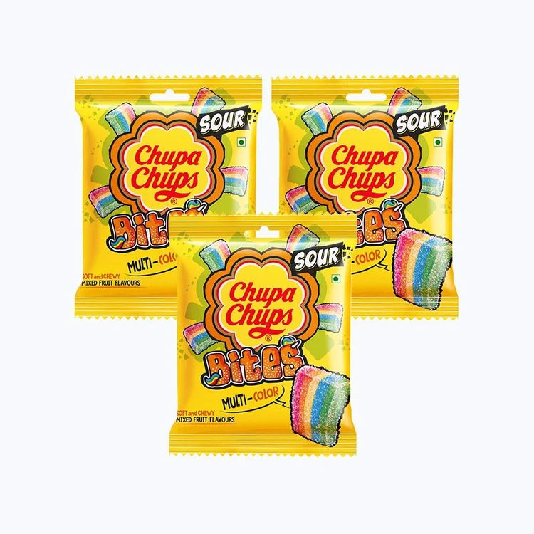 Chupa Chups Sour Bites Mixed Fruit Candy - Pack of 3