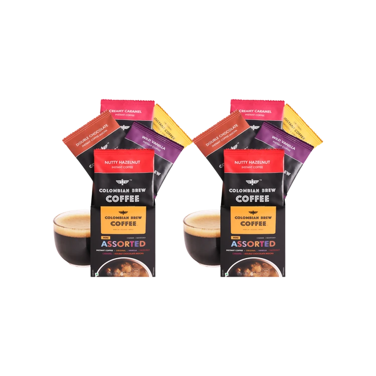 Colombian Brew Coffee Mini Assorted Instant Coffee - Pack of 2