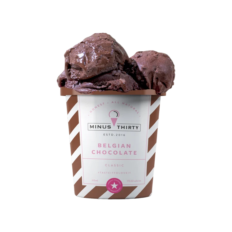 Minus Thirty Belgian Chocolate Ice Cream Cup