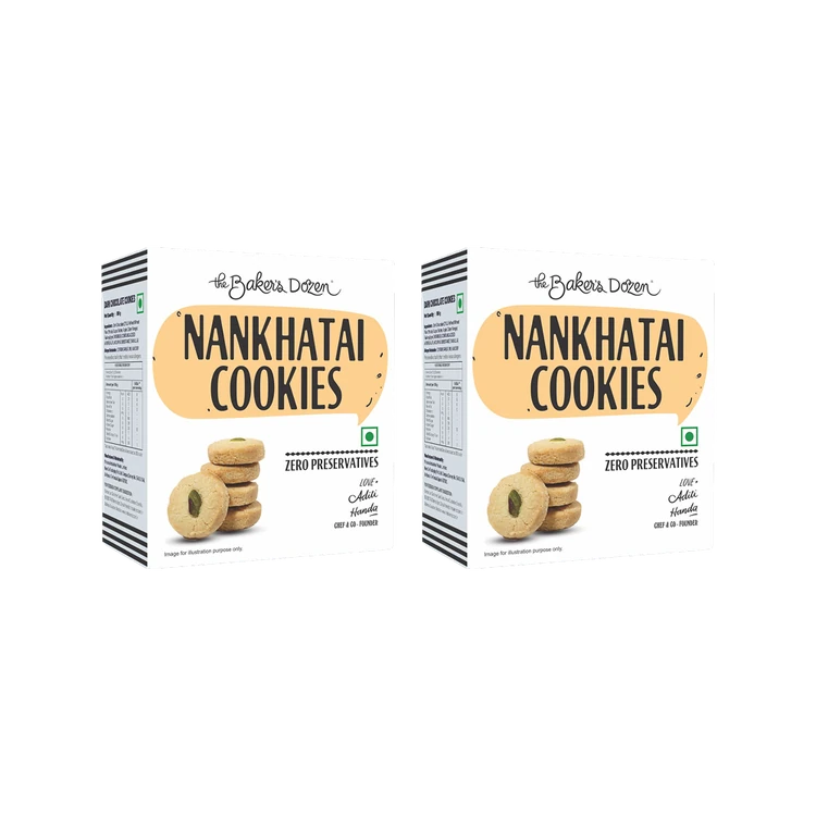 The Baker's Dozen Nankhatai Ghee Cookies Cookies - Pack of 2
