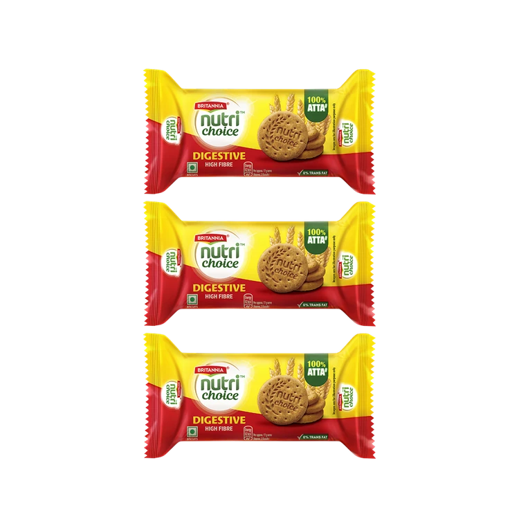Britannia NutriChoice Digestive High-Fibre Biscuit - Pack of 3