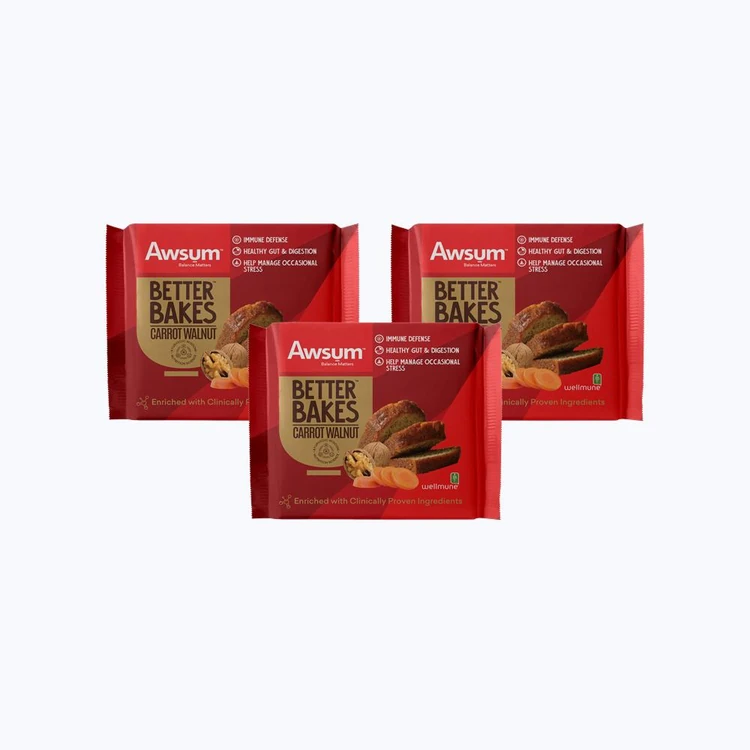 Awsum Carrot Walnut Slice Cake - Pack of 3