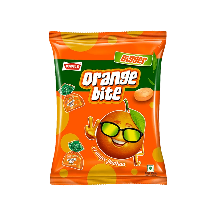 Parle Orange Bite Bigger - Orangee Jhatkaa Candy