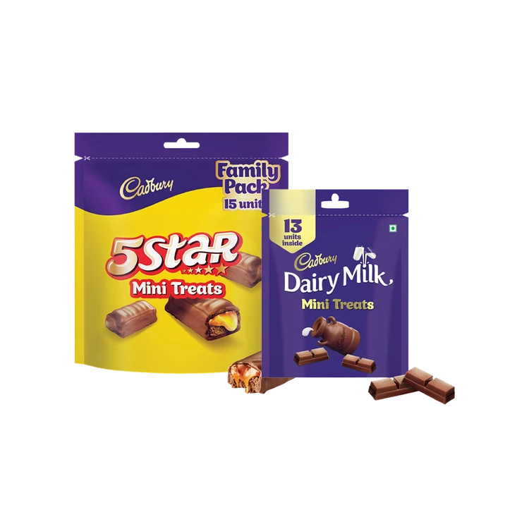 Cadbury Dairy Milk Mini Treats Small Chocolate Pack + Cadbury 5 Star Mini Treats Chocolate Pack Combo