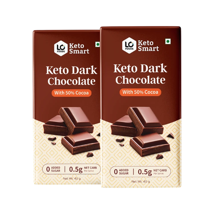 Lo! Foods Keto Dark Chocolate Bar (Sugar Free) - Pack of 2