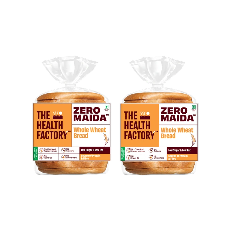 The Health Factory Zero Maida Whole Wheat Bread - Pack of 2