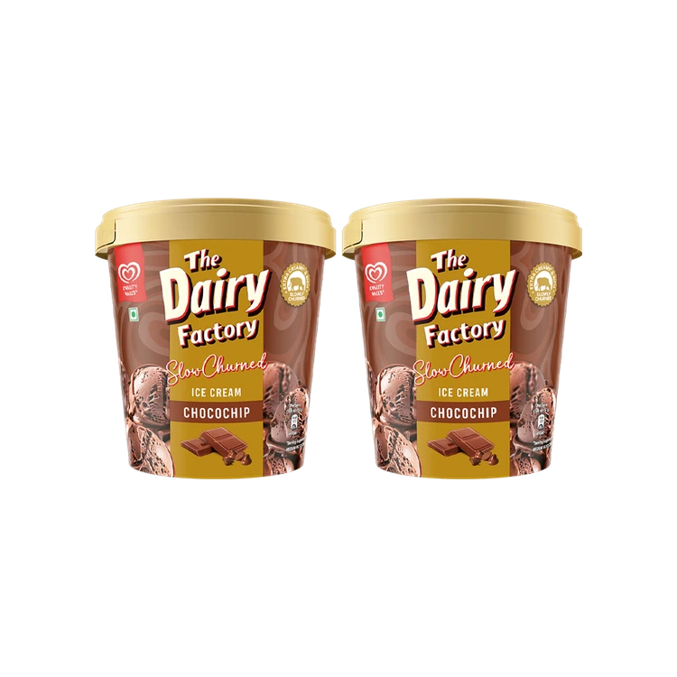 The Dairy Factory by Kwality Walls Chocochip Ice Cream Tub - Pack of 2