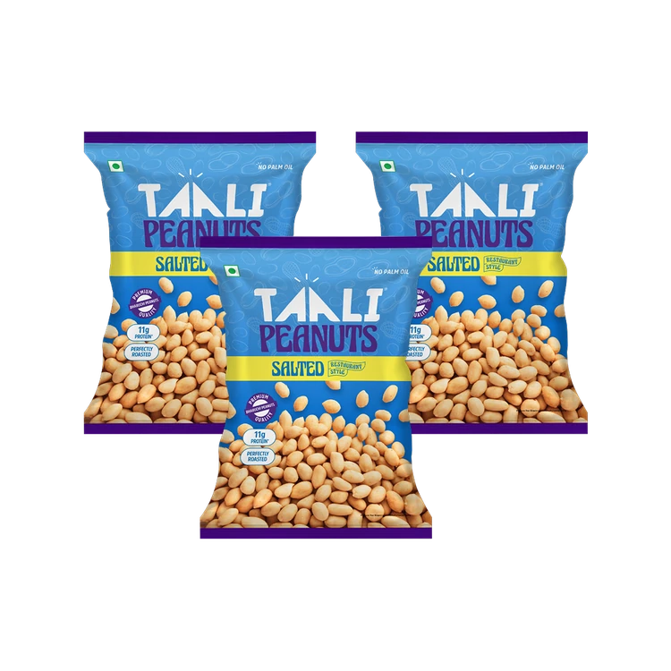 Taali Roasted Salted Peanuts, (Premium Bharuchi Nuts) - Pack of 3