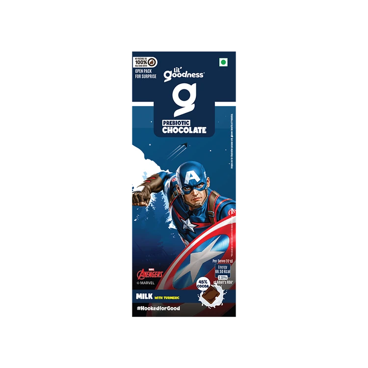 Lil'Goodness 45 % Cocoa Prebiotic Milk Chocolate with Turmeric