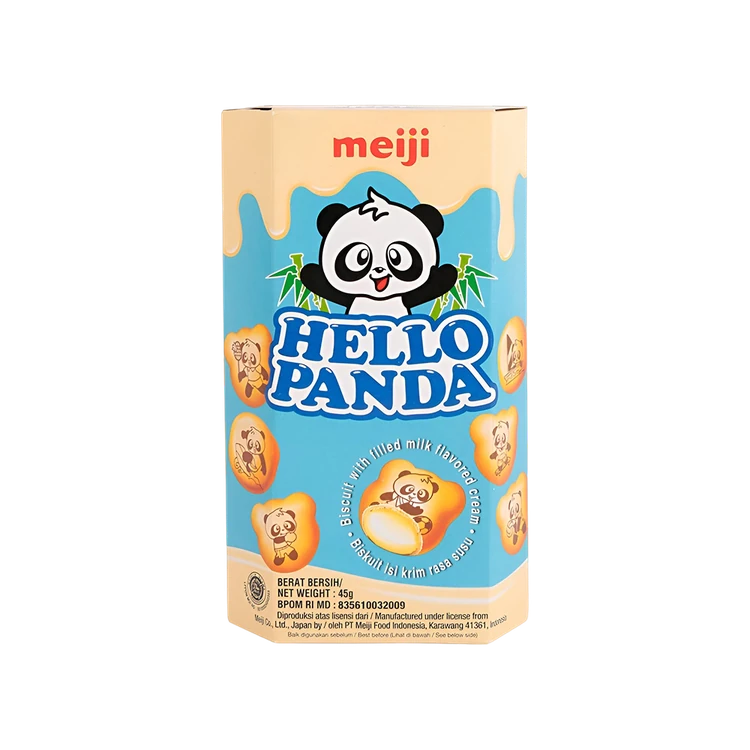 Meiji Hello Panda Milk Cream Center Filled Biscuits