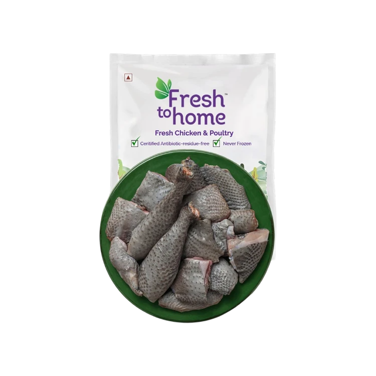 FreshToHome Kadaknath Country Chicken / Nattu Koli Chicken Curry Cut