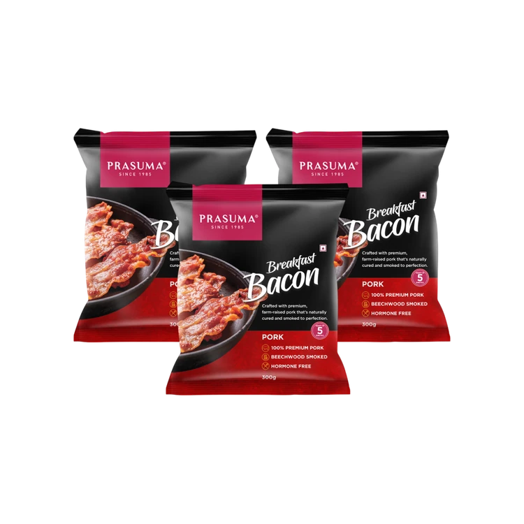 Prasuma Pork Breakfast Bacon - Pack of 3