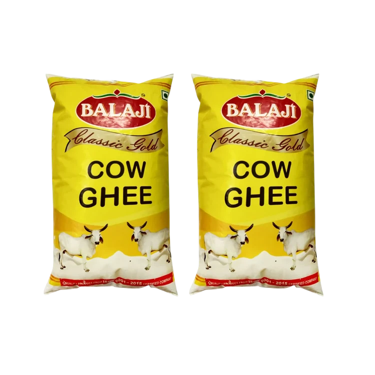 Balaji Classic Gold Pure Cow Ghee - Pack of 2 (Hasuvina Tuppa)