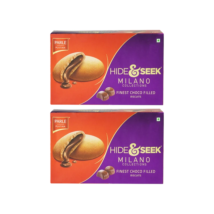 Parle Hide & Seek Cream Biscuits (Choco, Milano Collection) - Pack of 2