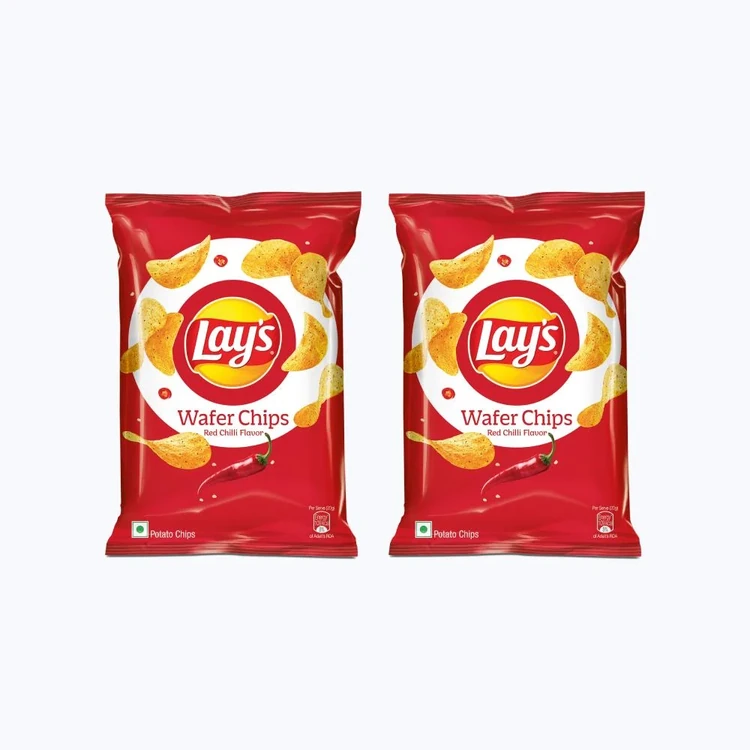 Lay's Wafer Potato Chips (Red Chilli) - Pack of 2