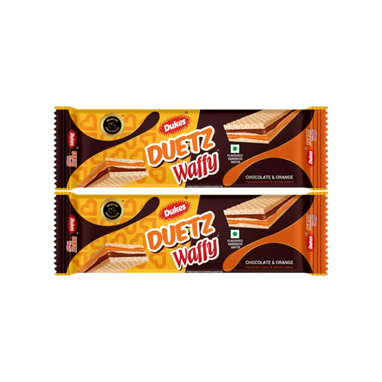 Dukes Chocolate & Orange Flavored Wafer Bar Creamy & Crunchy - Pack of 2
