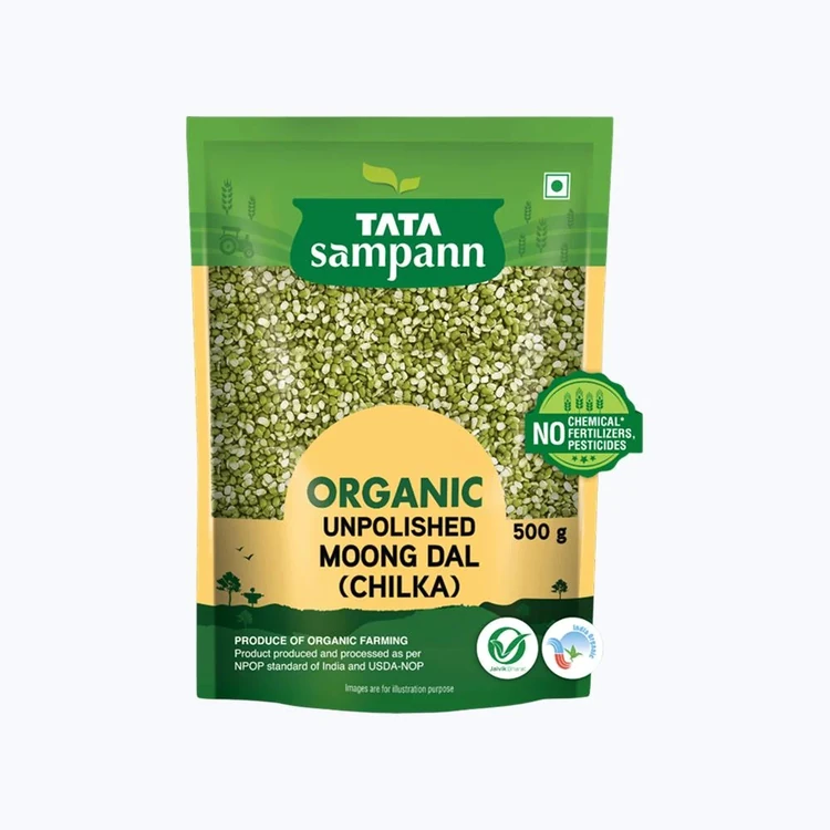 Tata Sampann Organic Moong Dal (Chilka) Unpolished