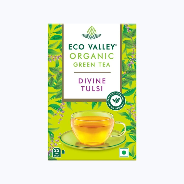 Eco Valley Divine Tulsi Organic Green Tea Bags
