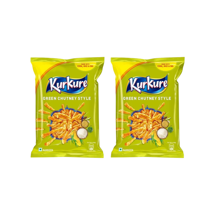 Kurkure Green Chutney Crisps - Pack of 2