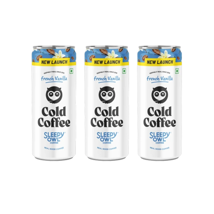 Sleepy Owl French Vanilla Cold Coffee Can - Pack of 3