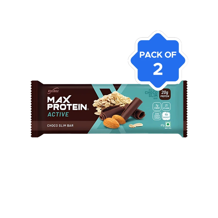 RiteBite Max Protein Active Choco Slim 20 g Protein Bar - Pack of 2