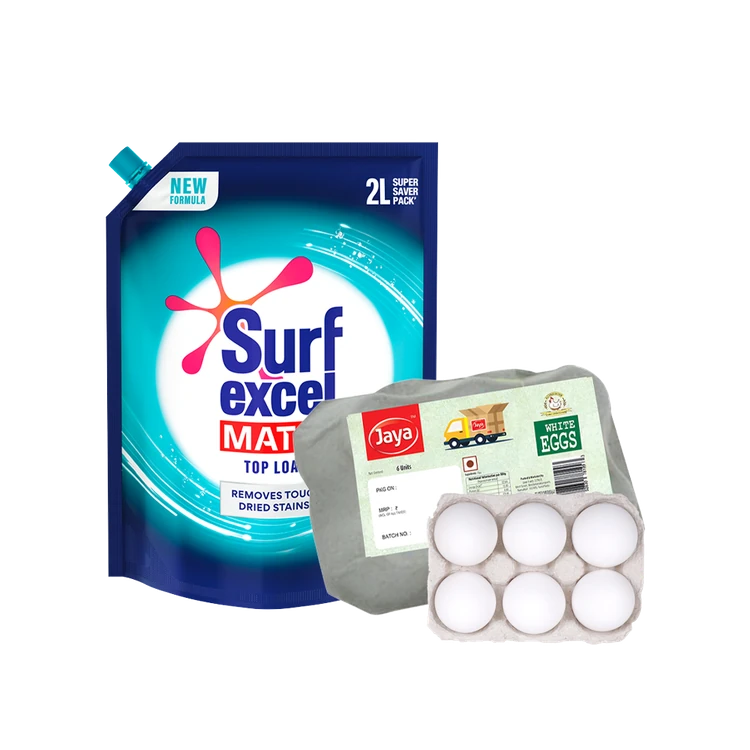 Surf Excel Top Load Liquid Detergent + Jaya White Eggs Combo