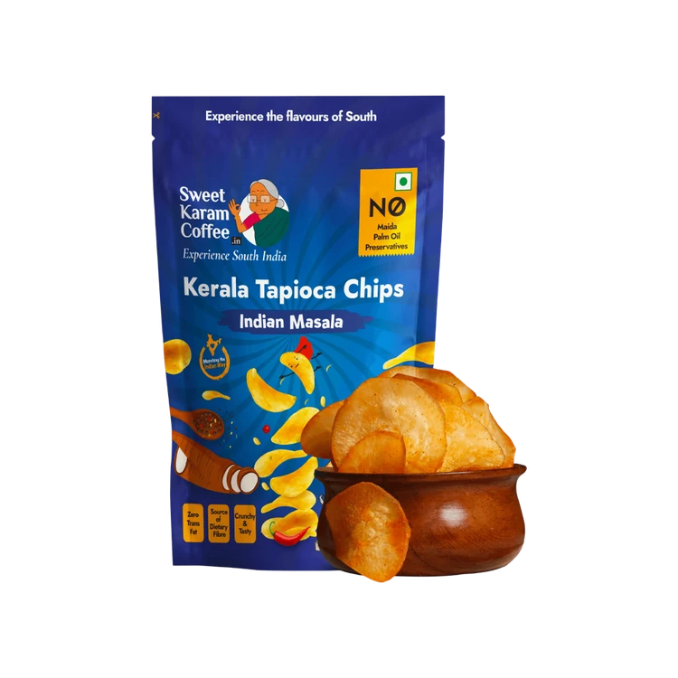 Sweet Karam Coffee Kerala Tapioca Chips - Indian Masala